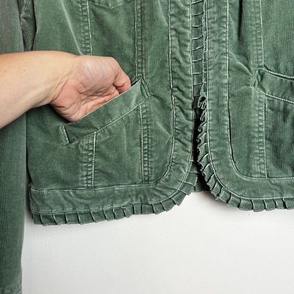 Chico’s Vintage Green Corduroy Jacket & Flare Pants Suit Sz M / 8 / Chico’s 1 - Picture 5 of 16